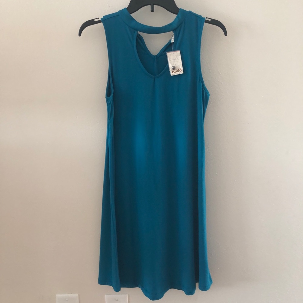 Teal High-Neck Dress
